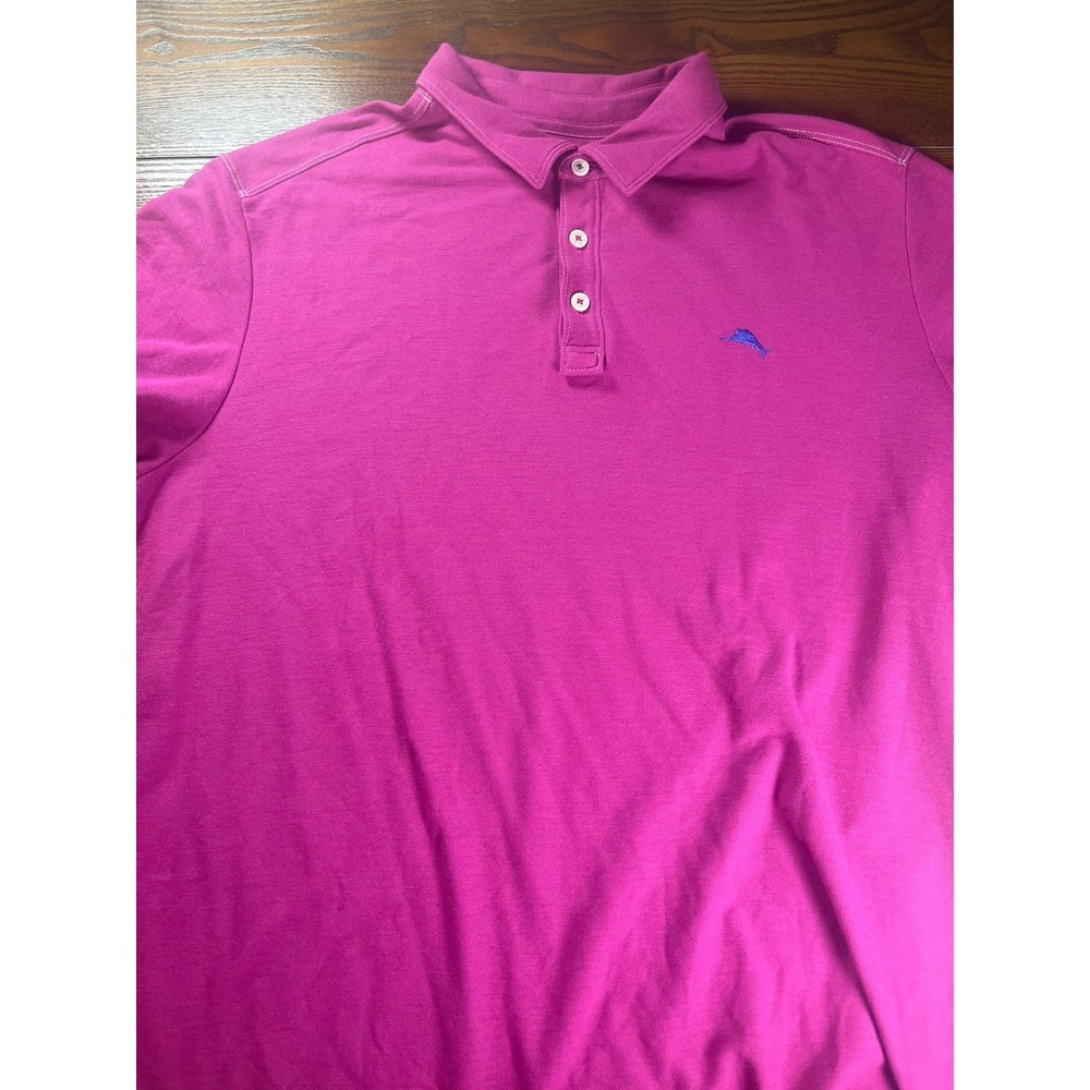 Tommy Bahama Men's Pink Purple Berry Island Zone Polo Size XL Resortwear Beach